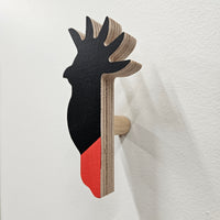 Red Tailed Black Cockatoo Wall Hook