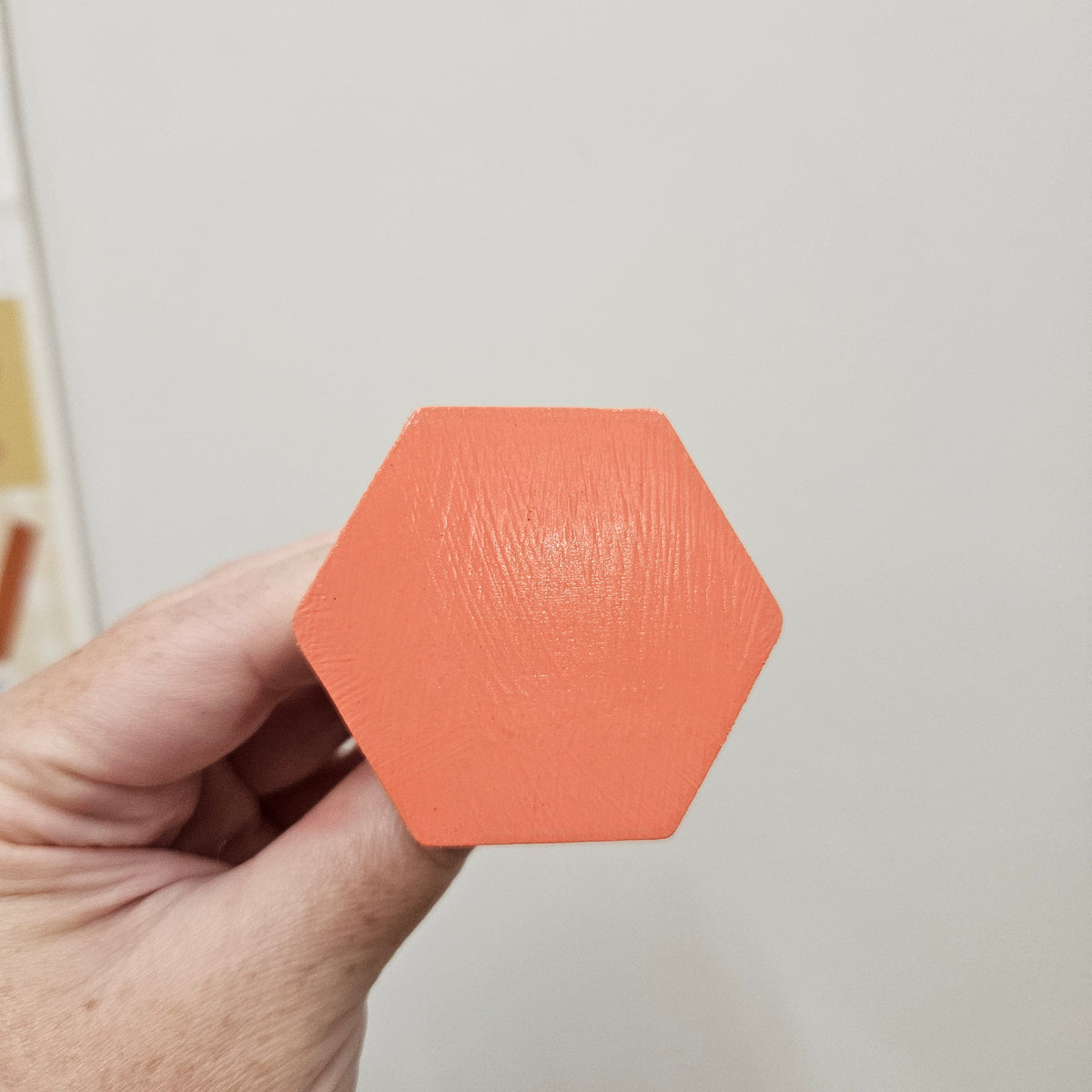 Hexagon Wall Hook - Chilli Coral