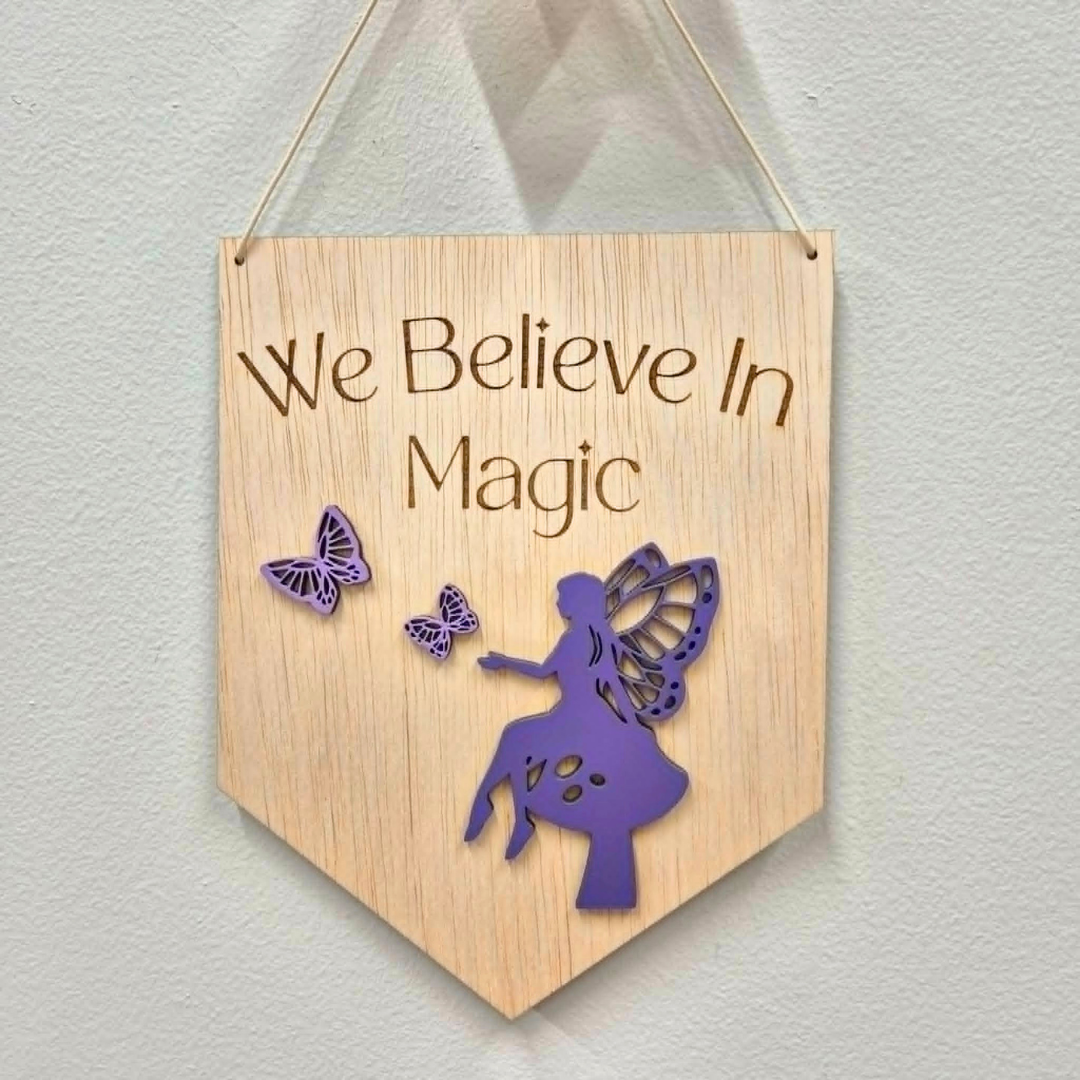 We Believe in Magic Timber Wall Hanging