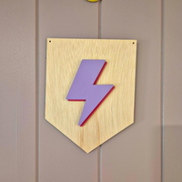 Lightning Bolt Timber Wall Hanging