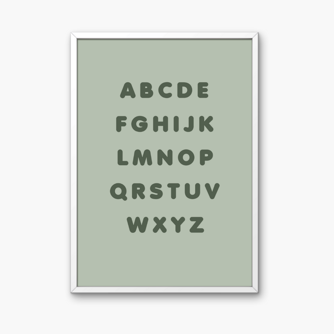 Alphabet Art Print - Green
