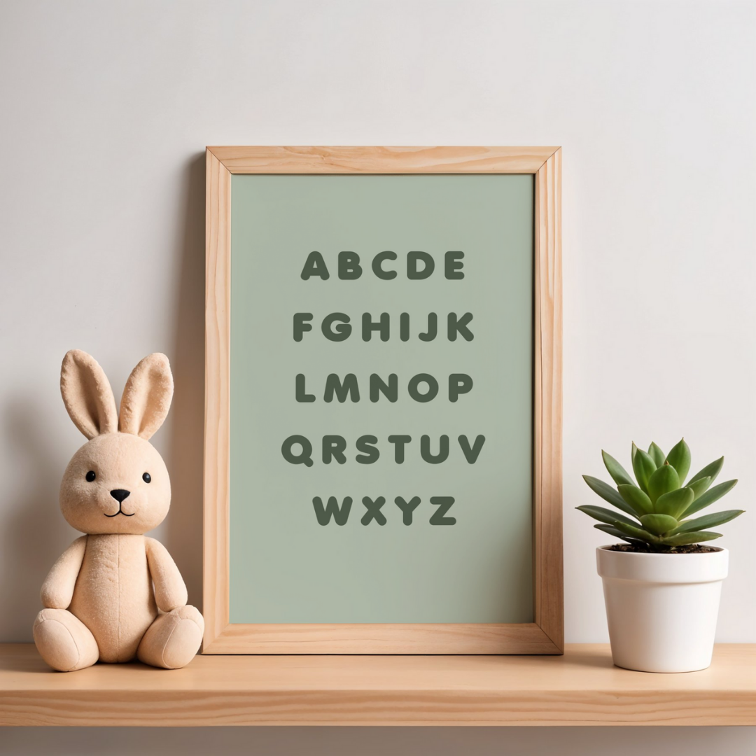Alphabet Art Print - Green