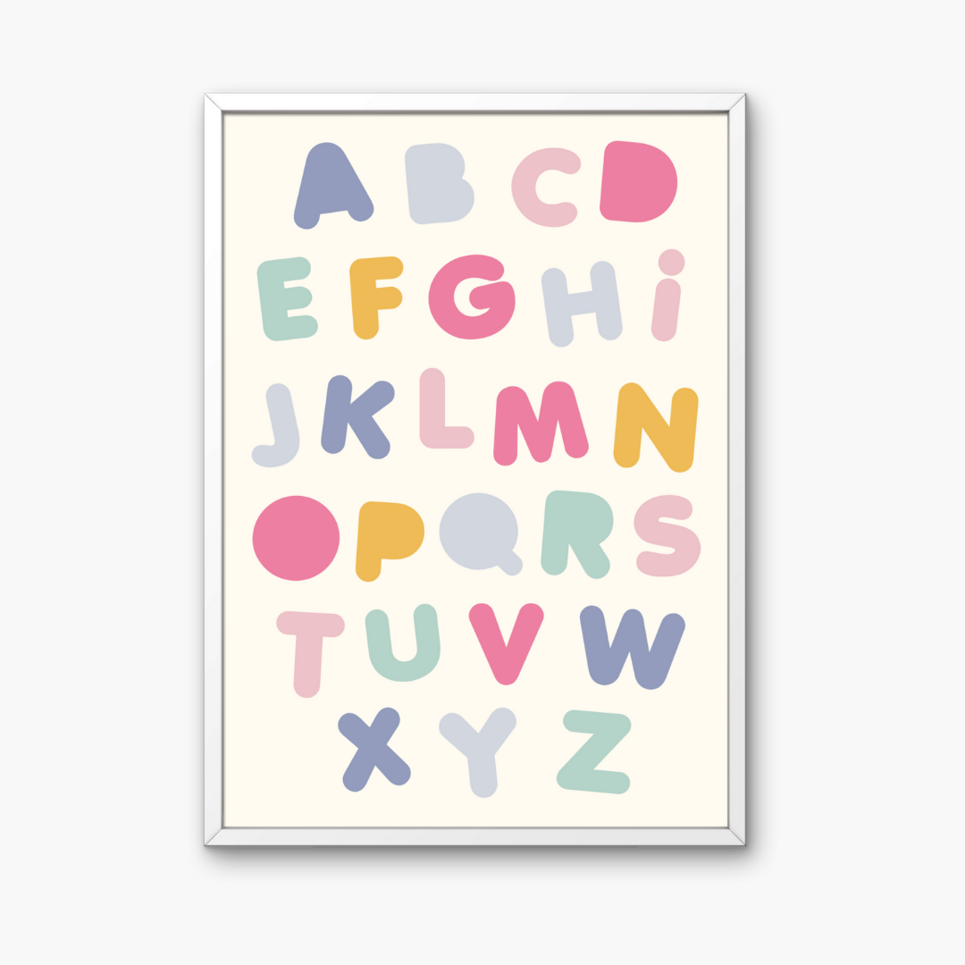 Alphabet Art Print | Pastel Hues