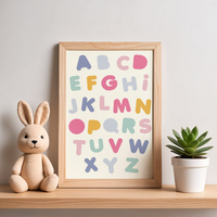 Alphabet Art Print | Pastel Hues
