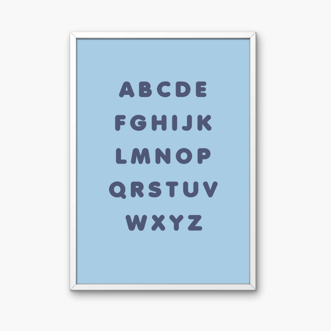 Alphabet Art Print - Blue