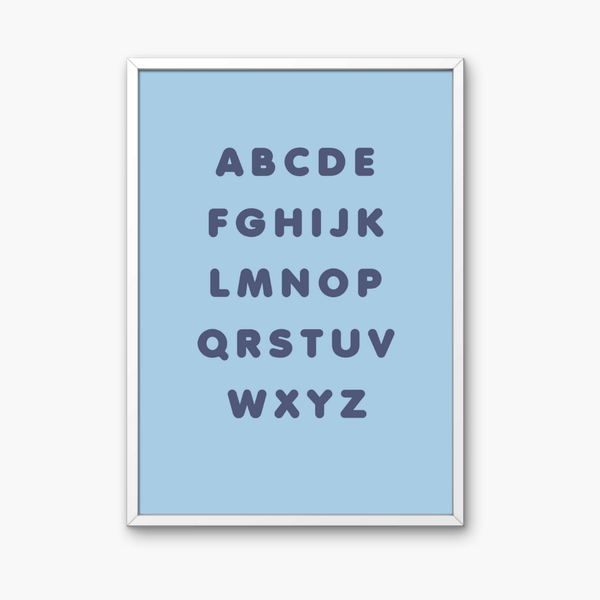 Alphabet Art Print - Blue