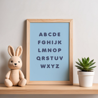 Alphabet Art Print - Blue