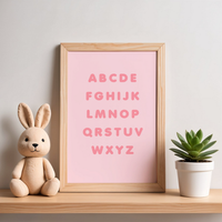 Alphabet Art Print - Pink