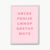 Alphabet Art Print - Pink