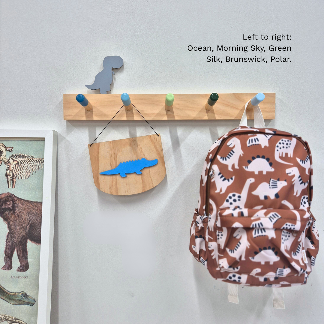 Colourful Kids Peg Rail - 5 Hooks | You choose the colours!