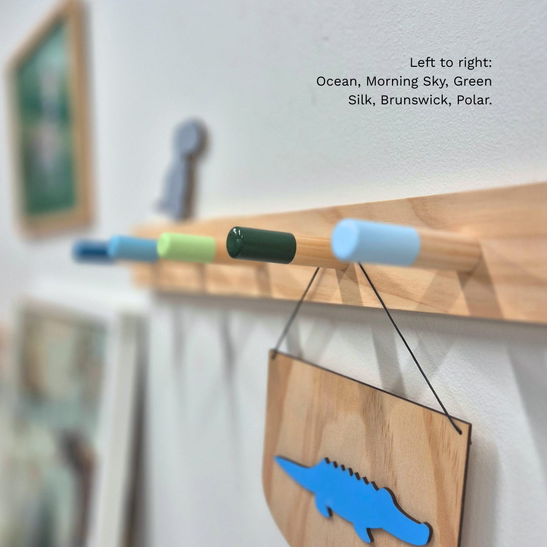Colourful Kids Peg Rail - 5 Hooks | You choose the colours!