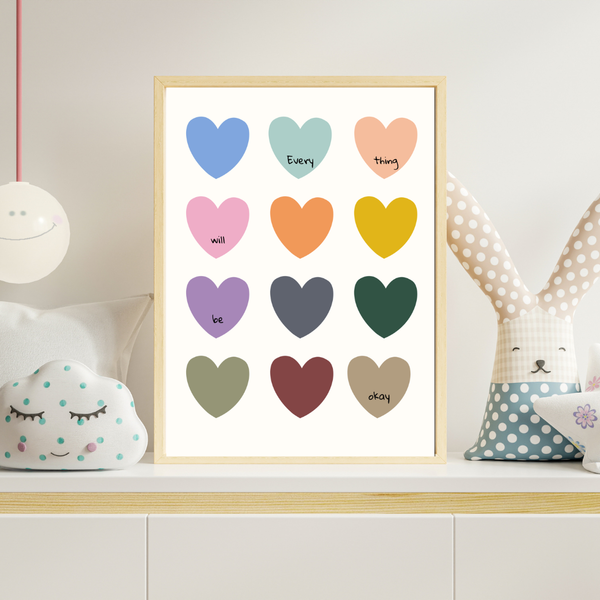 Everything will be okay - Heart Art Print