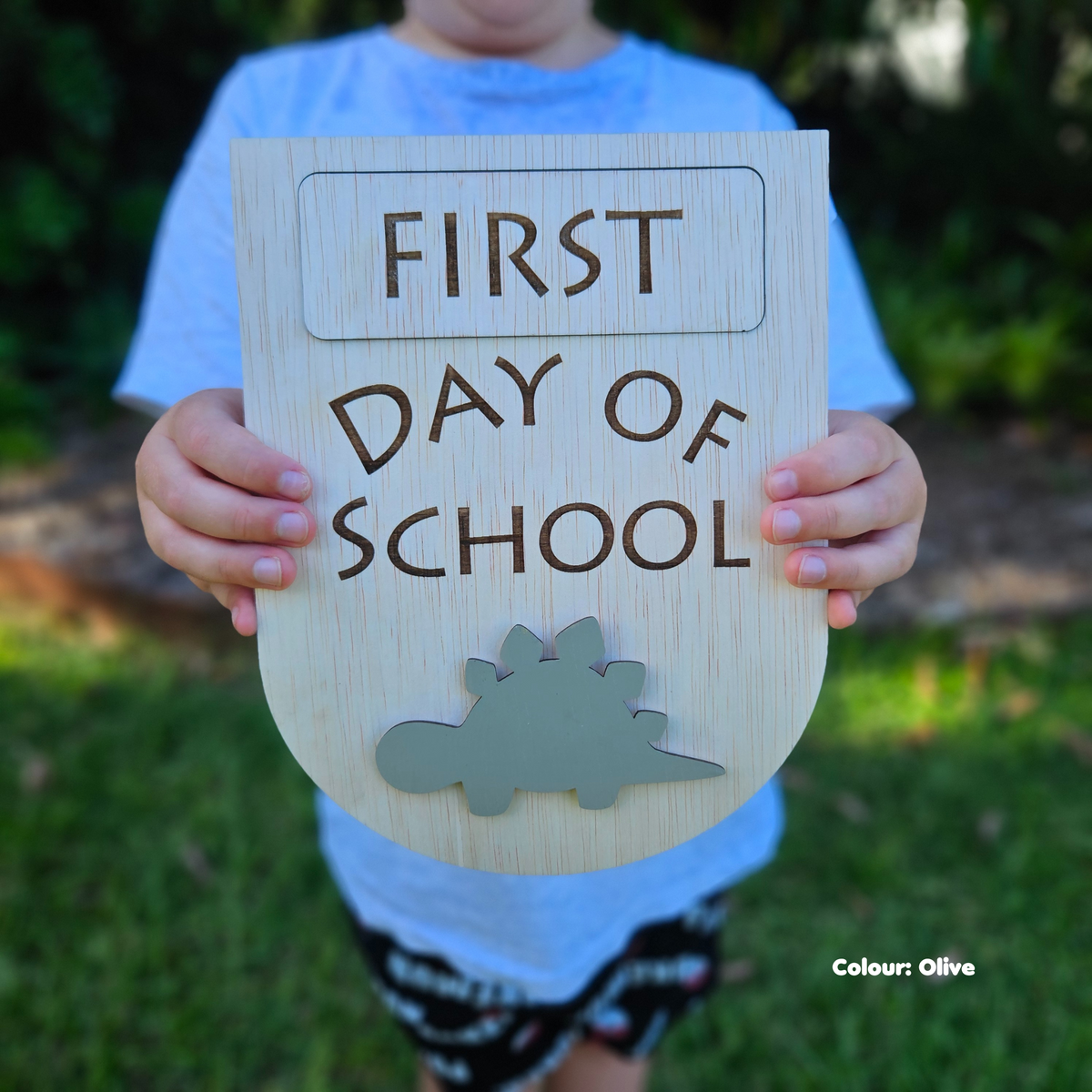 First & Last Day of School Sign - Stegosaurus