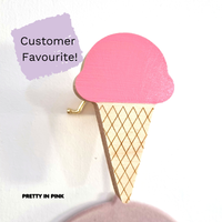 Ice Cream Cone Wall Hook + Waffle Cone