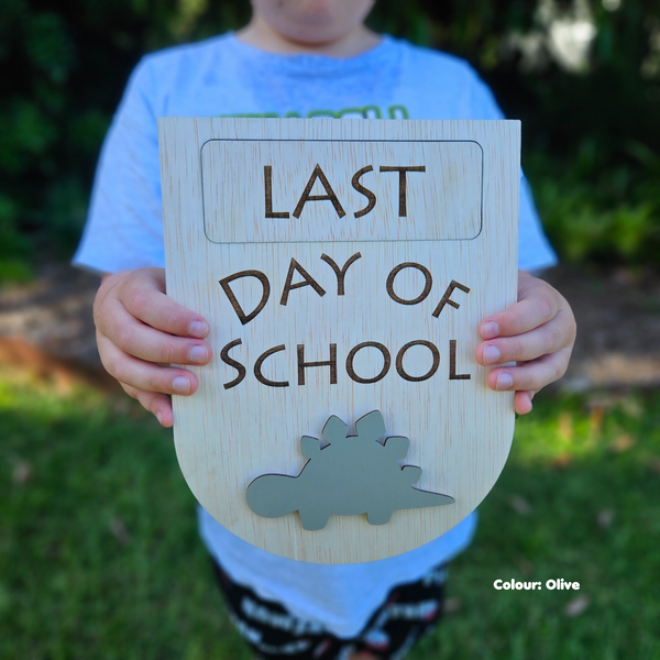 First & Last Day of School Sign - Stegosaurus