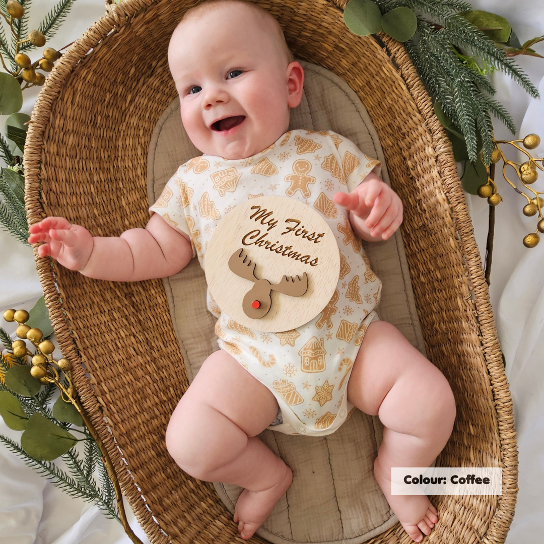 My First Christmas Baby Milestone Disc - Reindeer