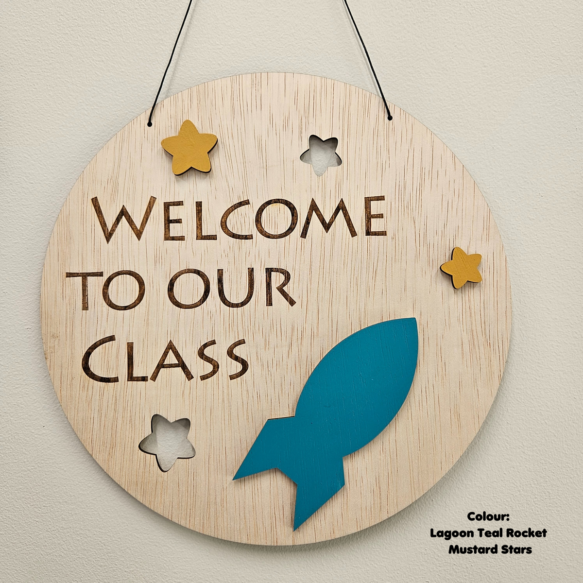 Welcome to Our Class Sign – Rocket & Stars