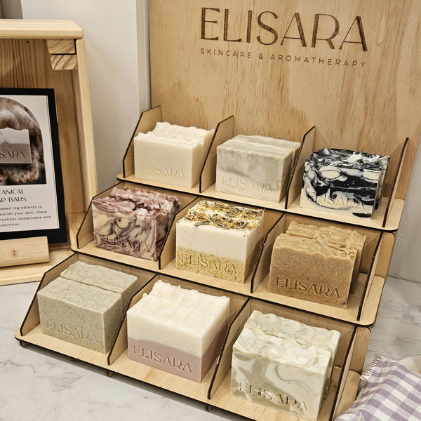 Custom 3-Tier Soap Display Stand with Dividers | Branded Retail Market Shelf