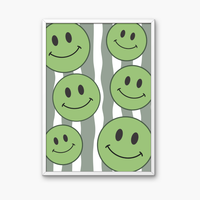 Green Smiley Face Art Print