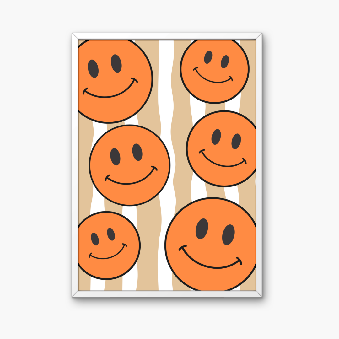 Orange Smiley Face Art Print