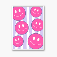 Pink Smiley Face Art Print