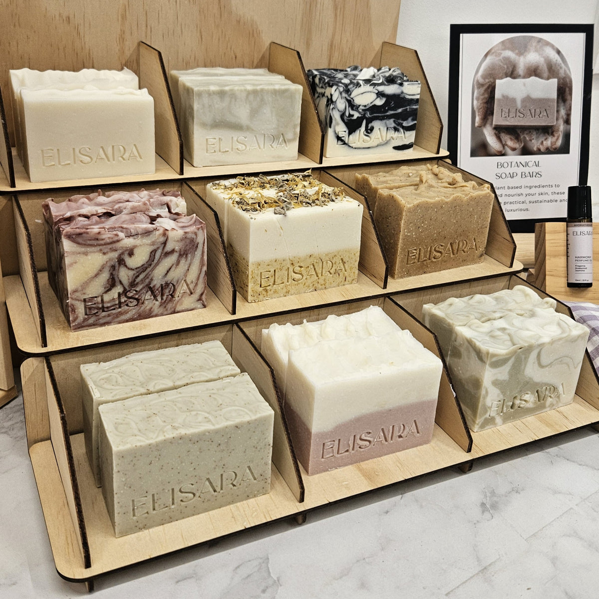 Custom 3-Tier Soap Display Stand with Dividers | Branded Retail Market Shelf