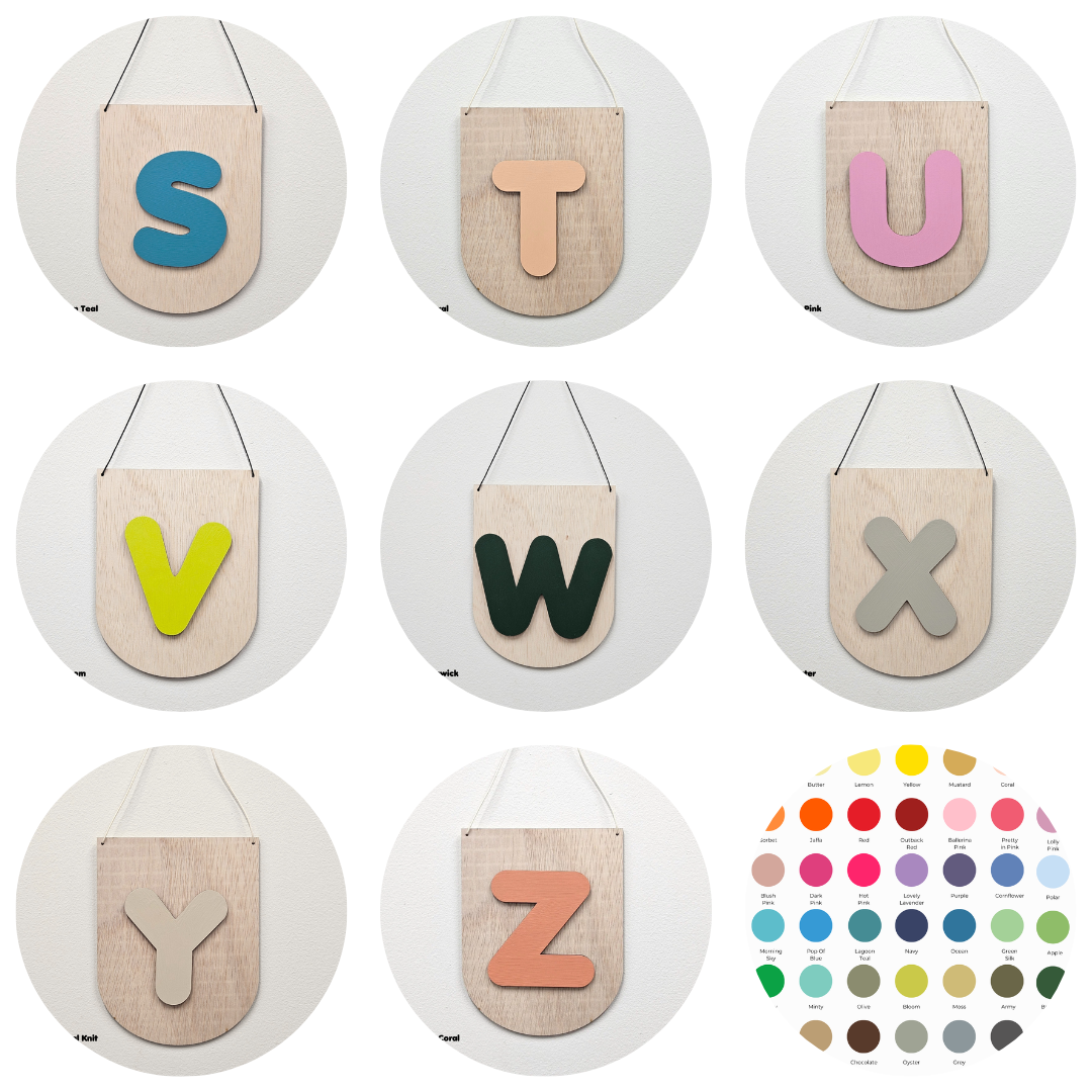 A-Z Timber Letter Wall Hang Up