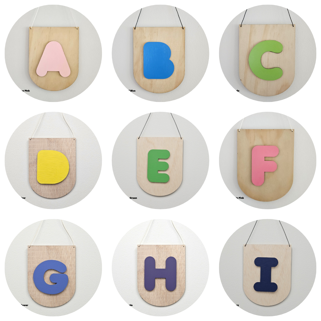 A-Z Timber Letter Wall Hang Up