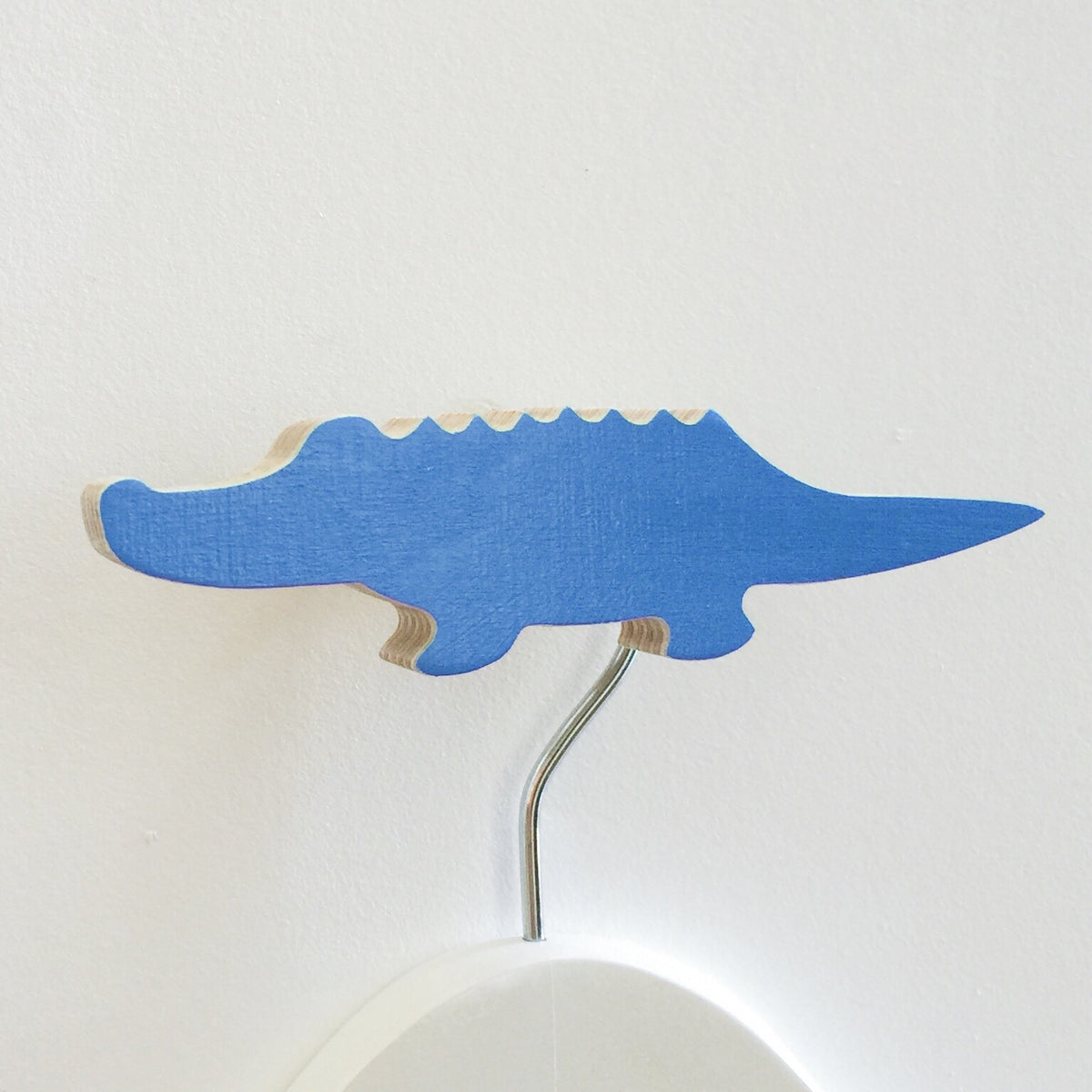 knobbly. crocodile wall hook pop of blue