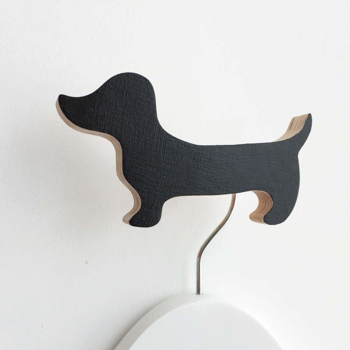 knobbly. dachshund wall hook black