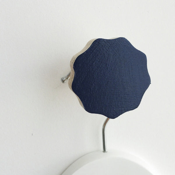 knobbly. badge wall hook navy blue