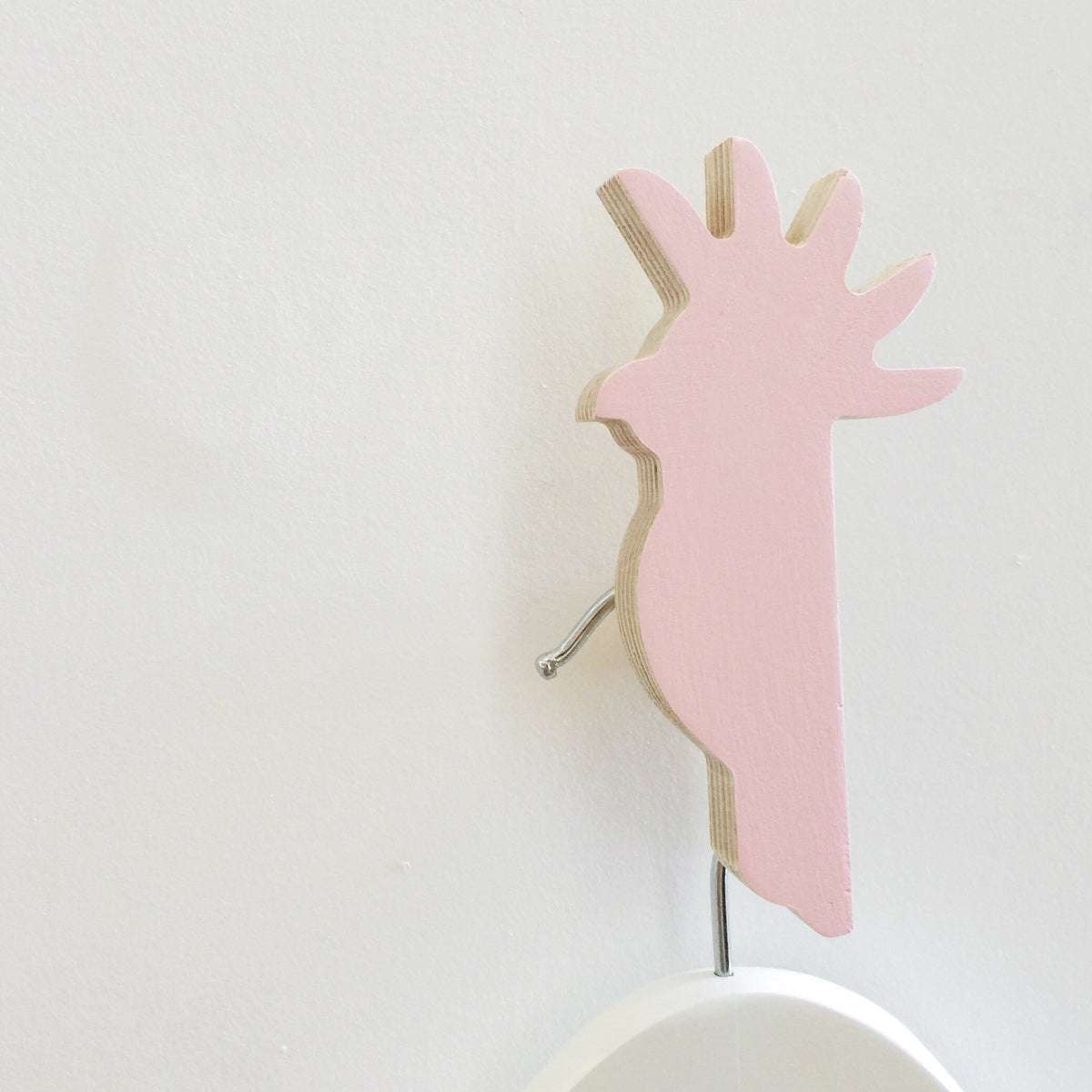 knobbly. cockatoo wall hook ballerina pink