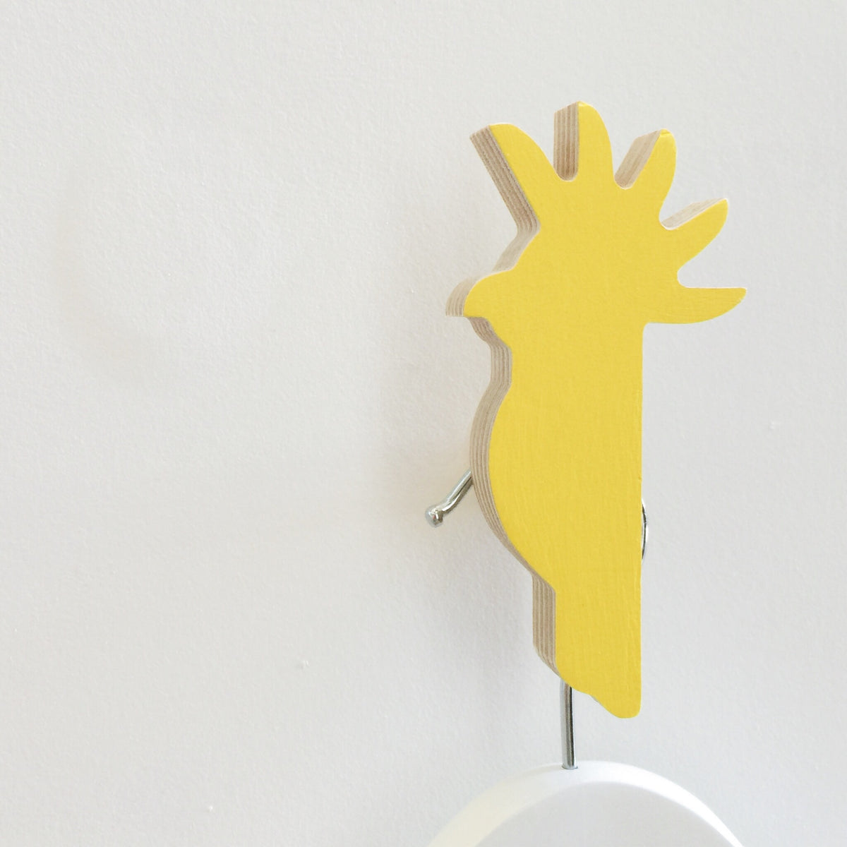 knobbly. cockatoo wall hook yellow