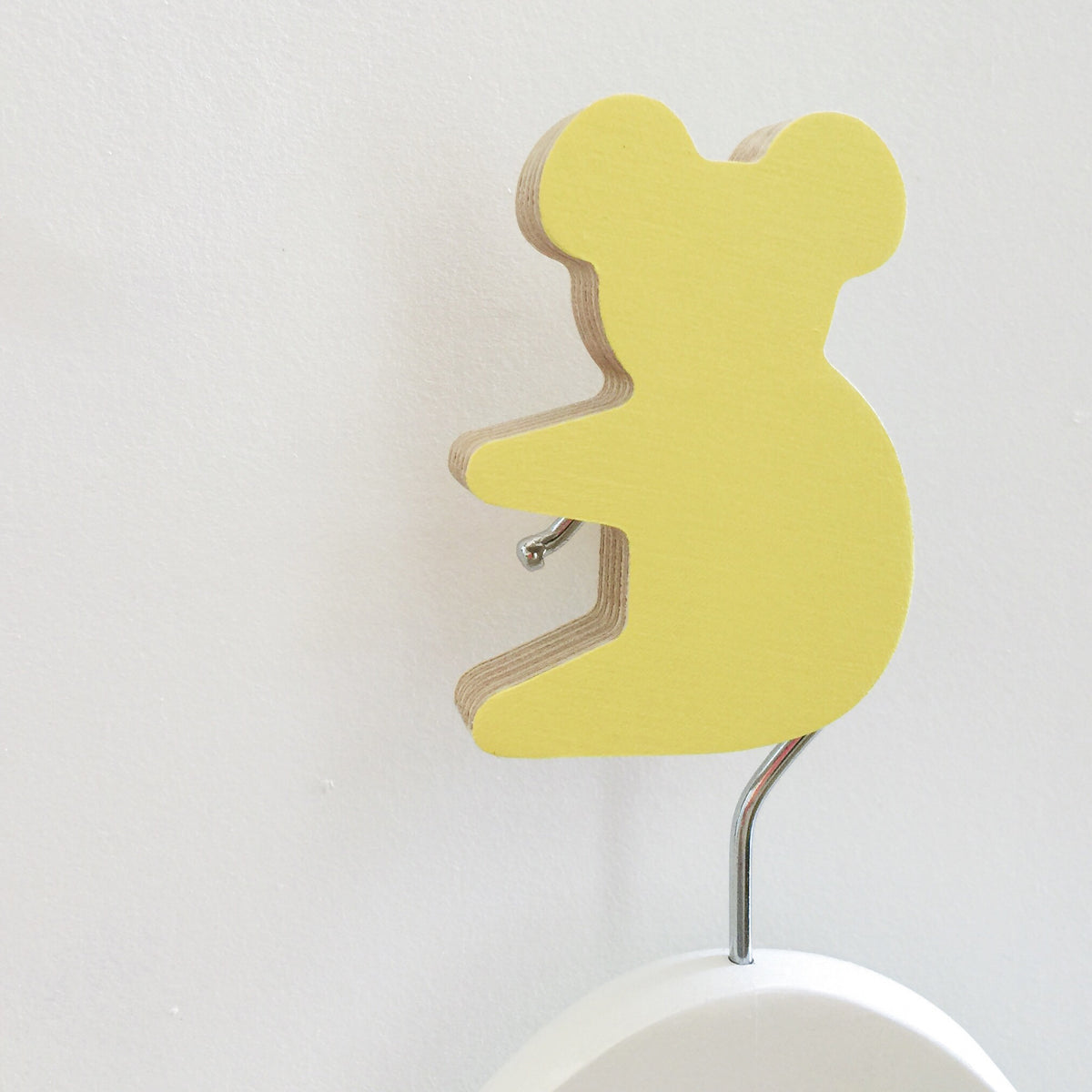 knobbly. koala wall hook lemon yellow