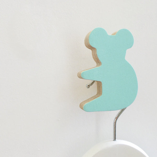 knobbly. koala wall hook minty blue green