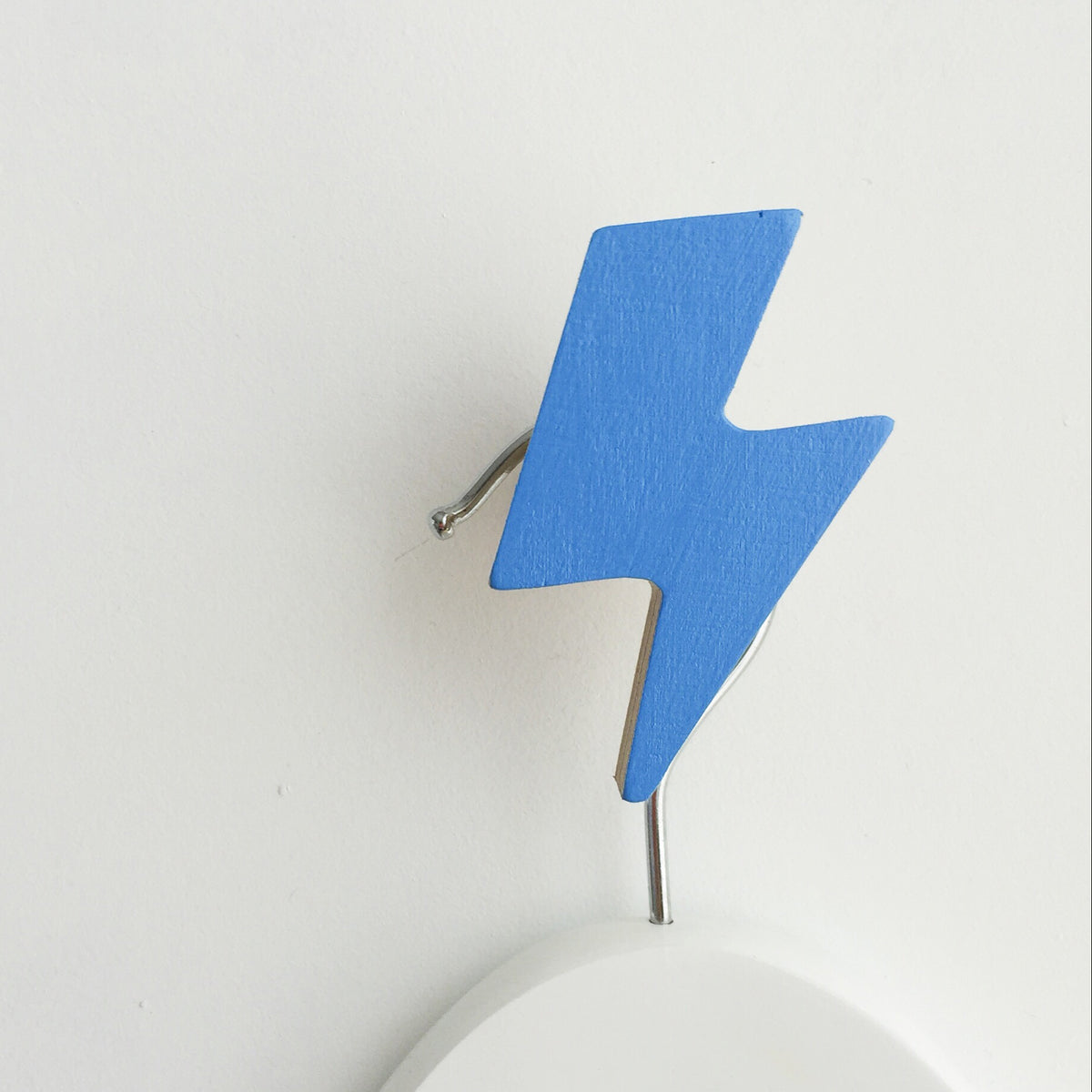 knobbly. lightning bolt wall hook pop of blue