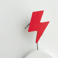 knobbly. lightning bolt wall hook red