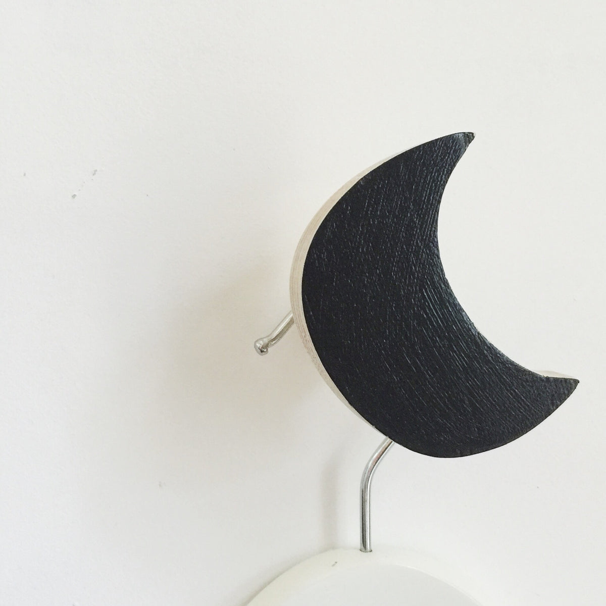 knobbly. Moon Wall Hook - Black