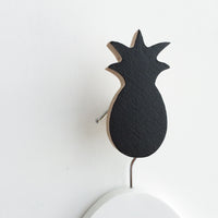 knobbly. pineapple wall hook black