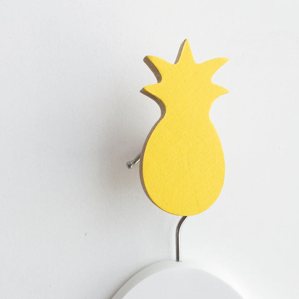 knobbly. pineapple wall hook yellow