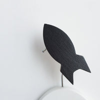 knobbly. rocket wall hook black