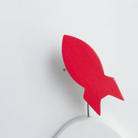 knobbly. rocket wall hook red