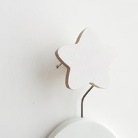 knobbly. star wall hook white