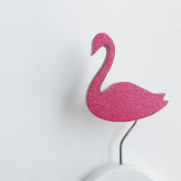 knobbly. swan wall hook pink glitter