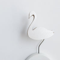 knobbly. swan wall hook white