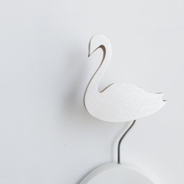 knobbly. swan wall hook white