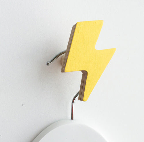 knobbly. lightning bolt wall hook yellow
