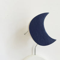 knobbly. Moon Wall Hook - Navy Blue