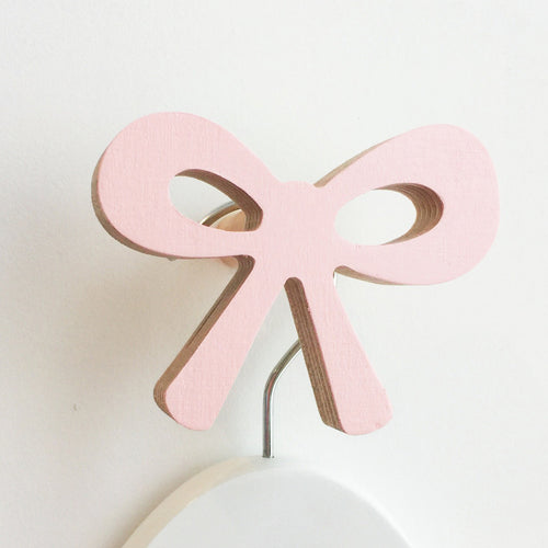knobbly. ribbon bow wall hook ballerina pink