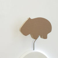 knobbly. wombat wall hook coffee brown